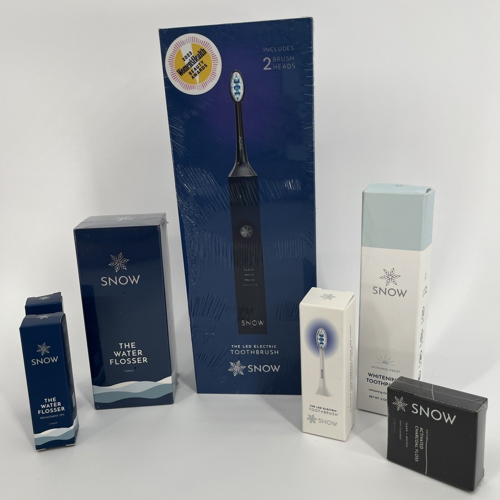 SNOW Electric Toothbrush Sonic‎ LED Whitening w/ Water Flosser + Replacements